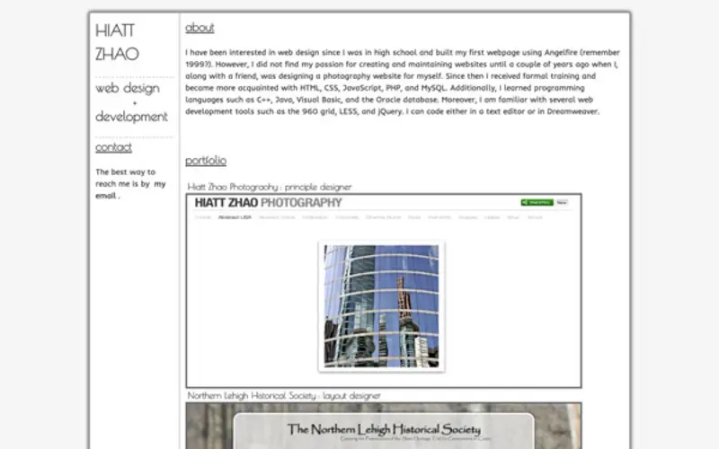 Web Design Portfolio - Early web design projects and layouts 2012-2014