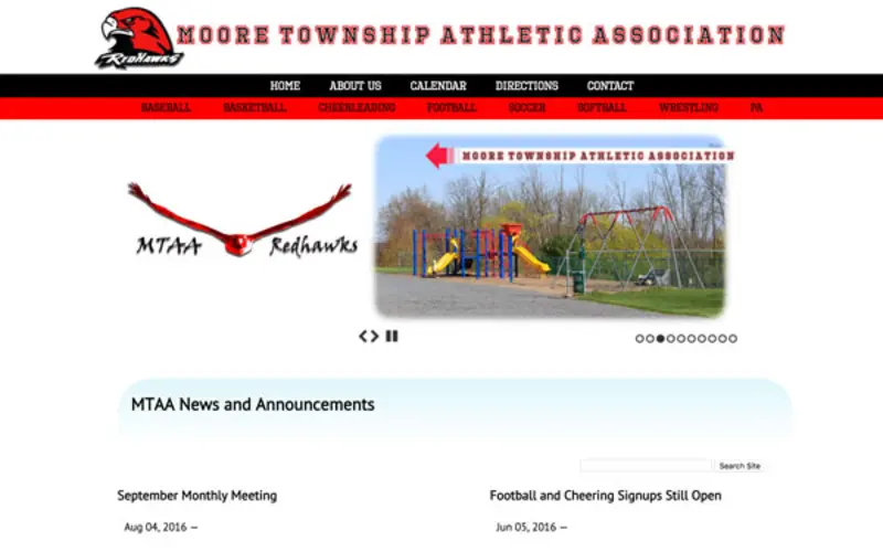 Moore Township Athletic Association - Sports organization content management system