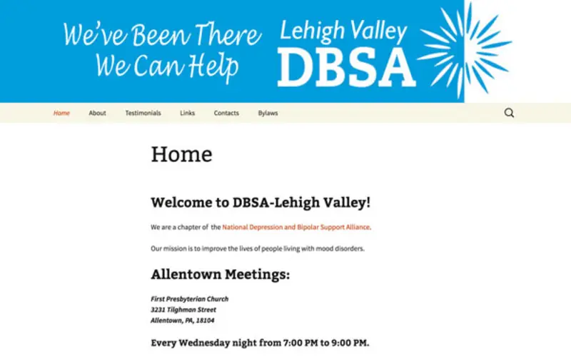 DBSA Lehigh Valley - Non-profit mental health organization website