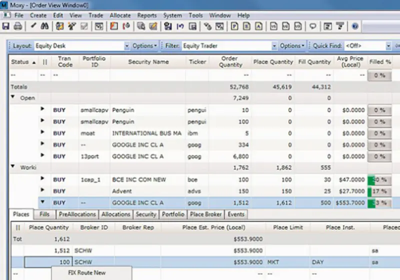 Charles River Investment Management Solution software interface